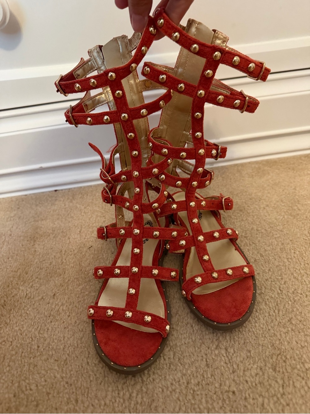 Girls joyfolie red gladiator sandals